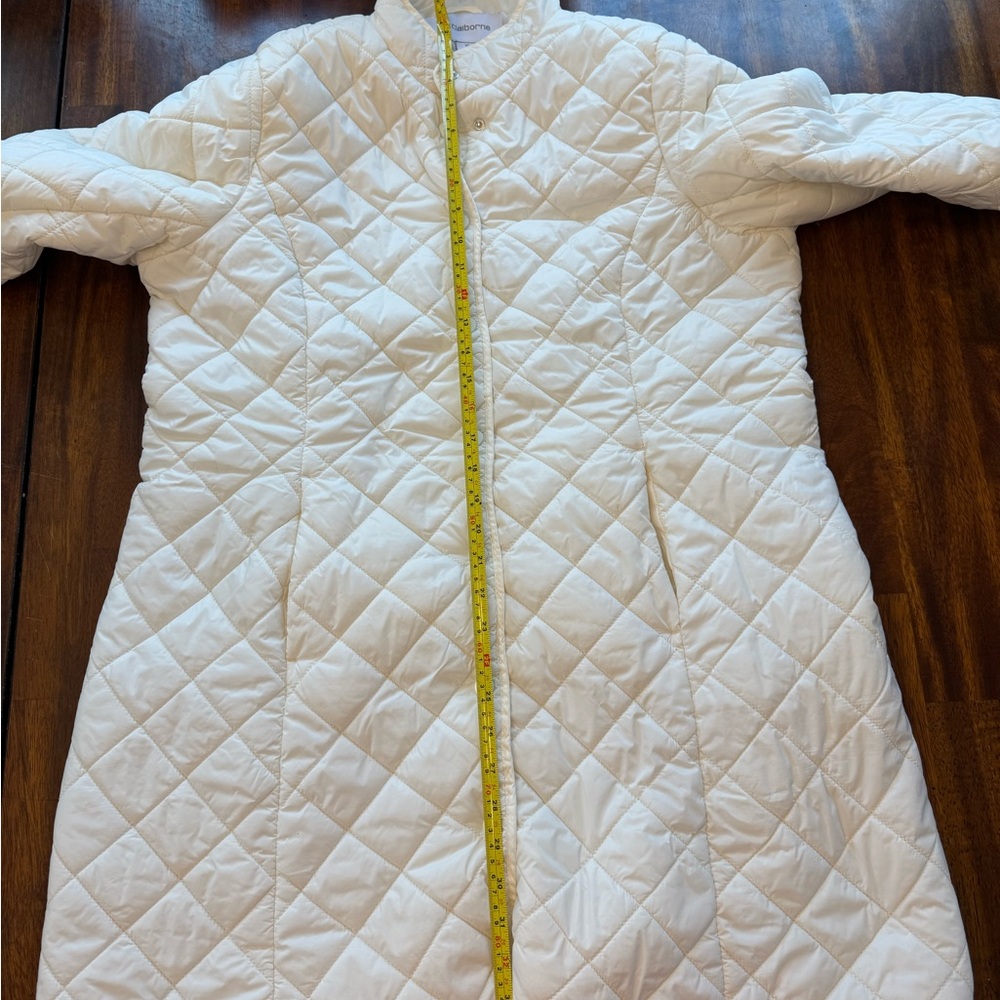 Liz Claiborne White Cream Quilted Puffer Jacket - Picture 9 of 12